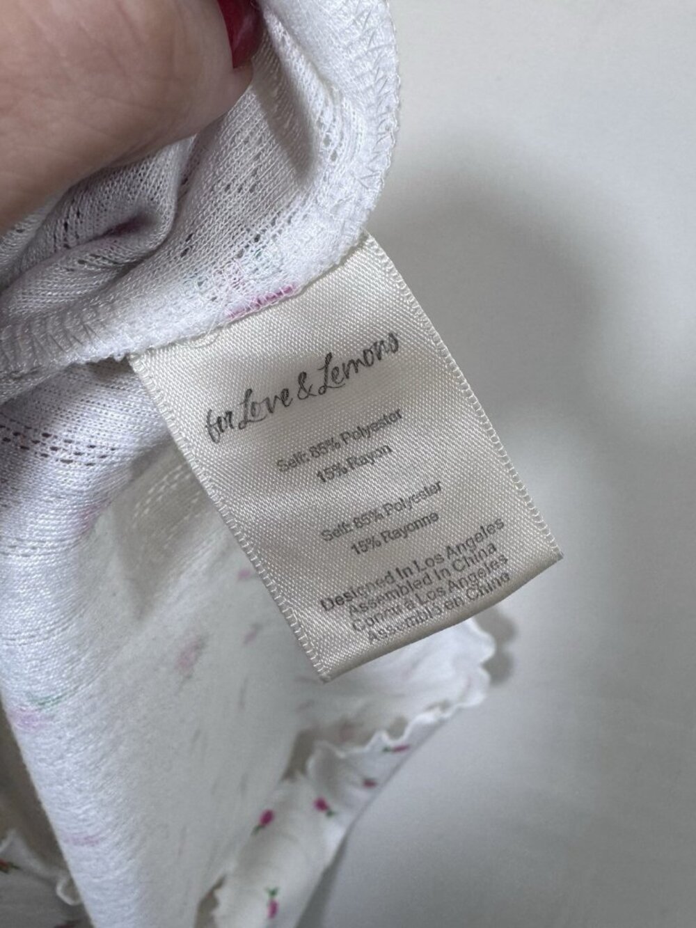 For Love & Lemons Blossom Pointelle Slip Dress M White Floral Boho Coquette - Picture 11 of 11